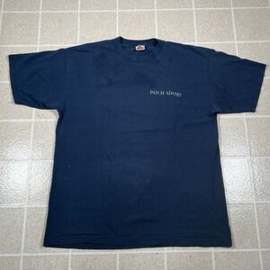 Vintage‎ 90s Movie Shirt Patch Adams Robin Williams 1998 Size XL Navy Blue